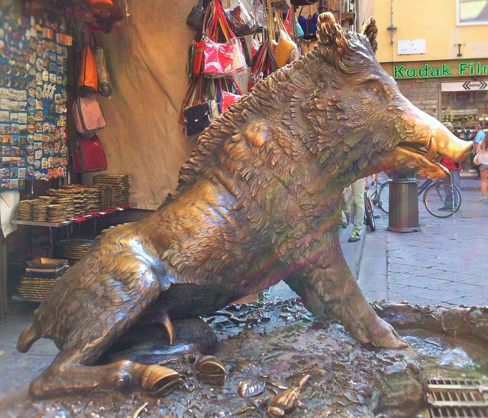 Il Porcellino, the bronze pig fountain, Florence, Italy